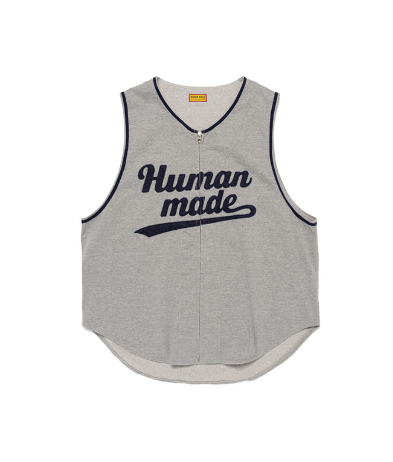 Human Made Baseball Shirt Gray – Front Human Made Baseball Shirt Gray front view